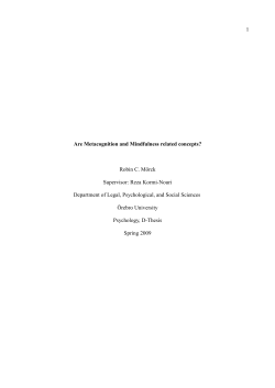 Are Metacognition and Mindfulness related concepts