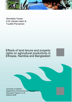 Effects of land tenure and property rights on agricultural
