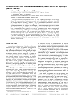 Characterization of a slot antenna microwave plasma
