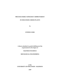 PROCESS ENERGY EFFICIENCY IMPROVEMENT IN WISCONSIN