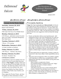 January 2015 Fallsmead Falcons Parent Newsletter