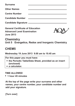 A-level Chemistry Modified question paper Unit 05