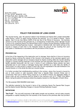 Annexure 30 &ndash; Excess of Loss