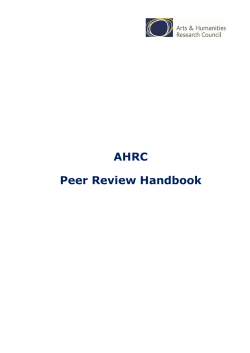Peer Review College Handbook - Arts and Humanities Research
