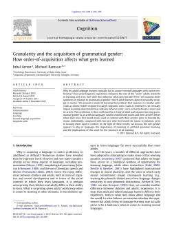 Granularity and the acquisition of grammatical gender: How order
