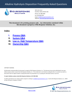Alkaline Hydrolysis Disposition Frequently Asked Questions