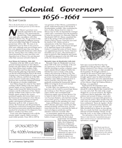 Colonial Governors 1656&ndash;1661