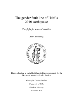 The gender fault line of Haiti`s 2010 earthquake - DUO