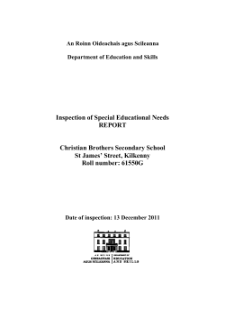 Inspection of Special Educational Needs REPORT Christian