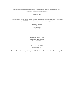 Mechanisms of Empathic Behavior in Children with Callous