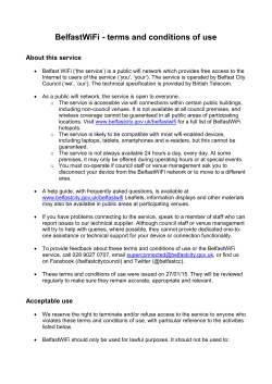 BelfastWiFi - terms and conditions of use