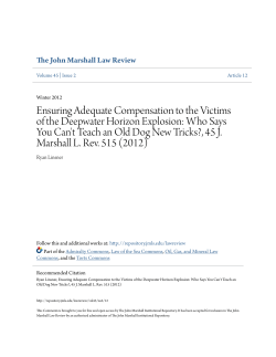 Ensuring Adequate Compensation to the Victims of the Deepwater