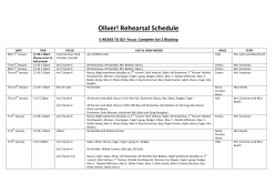Oliver! Rehearsal Schedule