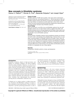 New concepts in Klinefelter syndrome