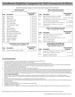 Enrollment Eligibility Categories for DoD Contractors