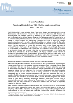 Co-chairs` conclusions