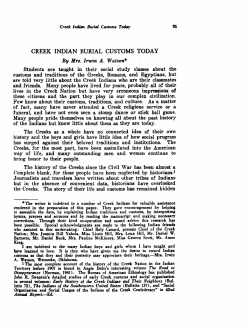 creek indian burial customs today