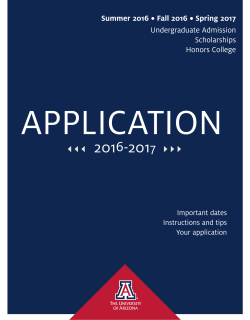APPLICATION - UA Admissions