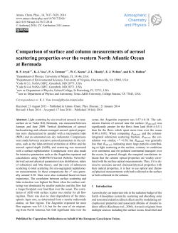 Comparison of surface and column measurements of aerosol