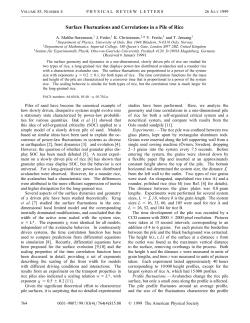 Surface Fluctuations and Correlations in a Pile of Rice
