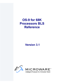OS-9 for 68K Processors BLS Reference version 3.1