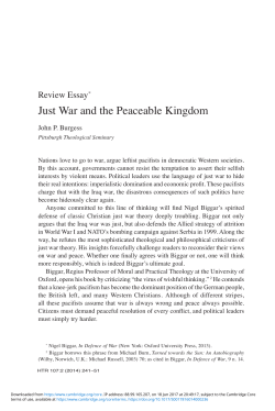 Just War and the Peaceable Kingdom