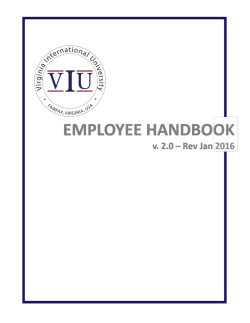 Employee Handbook - Virginia International University