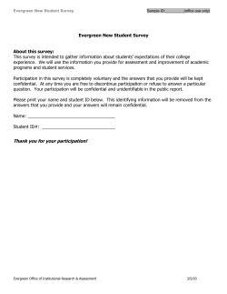 2003 Survey Instrument - The Evergreen State College