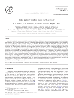 Bone density studies in zooarchaeology