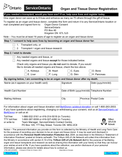 Organ and Tissue Donor Registration