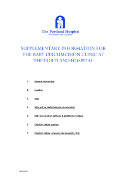 supplementary information for the baby circumcision clinic at the