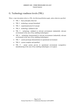 G. Technology readiness levels (TRL)