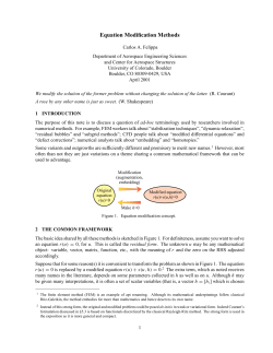 Modified Equation Methods - University of Colorado Boulder