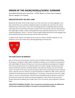 ORIGIN OF THE DACRE/ACRE(s)/ACREE/ SURNAME