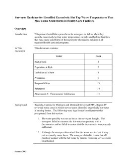 Surveyor Guidance for Identified Excessively Hot Tap Water