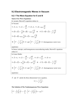 9.2 Electromagnetic Waves in Vacuum