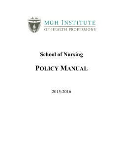 School of Nursing Policy Manual 2015