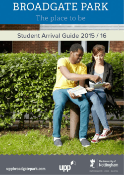 Student Arrival Guide 2015 / 16