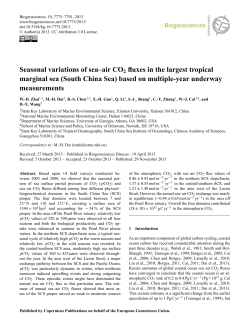 Seasonal variations of sea&ndash;air CO2 fluxes in the