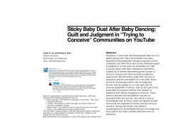 Sticky Baby Dust After Baby Dancing: Guilt and Judgment in &ldquo;Trying