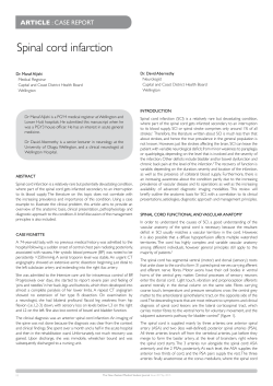 Spinal cord infarction - New Zealand Medical Student Journal