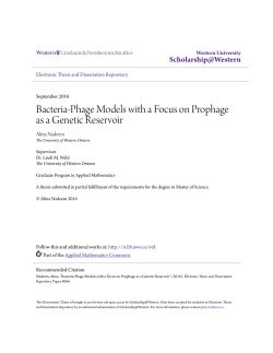 Bacteria-Phage Models with a Focus on Prophage as a Genetic