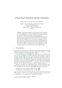Phrase-Based Statistical Machine Translation