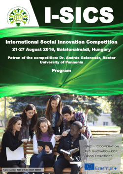 Read on the detailed program! - International Social Innovation