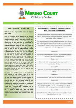 August 2016 - Merino Court Child Care Centre