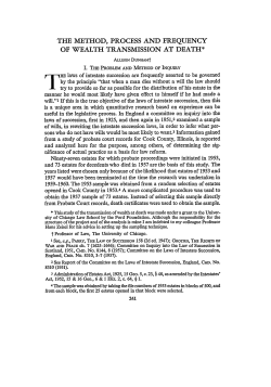 The Method, Process and Frequency of Wealth Transmission at Death