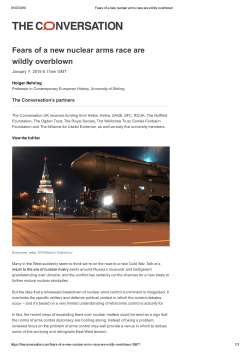 Fears of a new nuclear arms race are wildly overblown