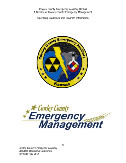 Cowley County Emergency Auxiliary (CCEA) A Division of Cowley