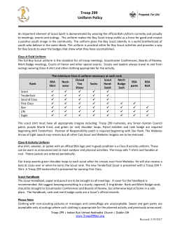 An important element of Scout Spirit is demonstrated by wearing the