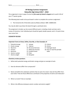 AP Biology Summer Assignment Rolesville High School